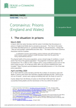 Coronavirus: Prisons (England and Wales): (Briefing Paper Number 8892)